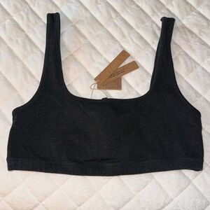 NWT SKIMS Outdoor Scoop Bralette Washed Onyx Size M